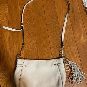 Michael Kors Cream Crossbody Bag with Gold Accents